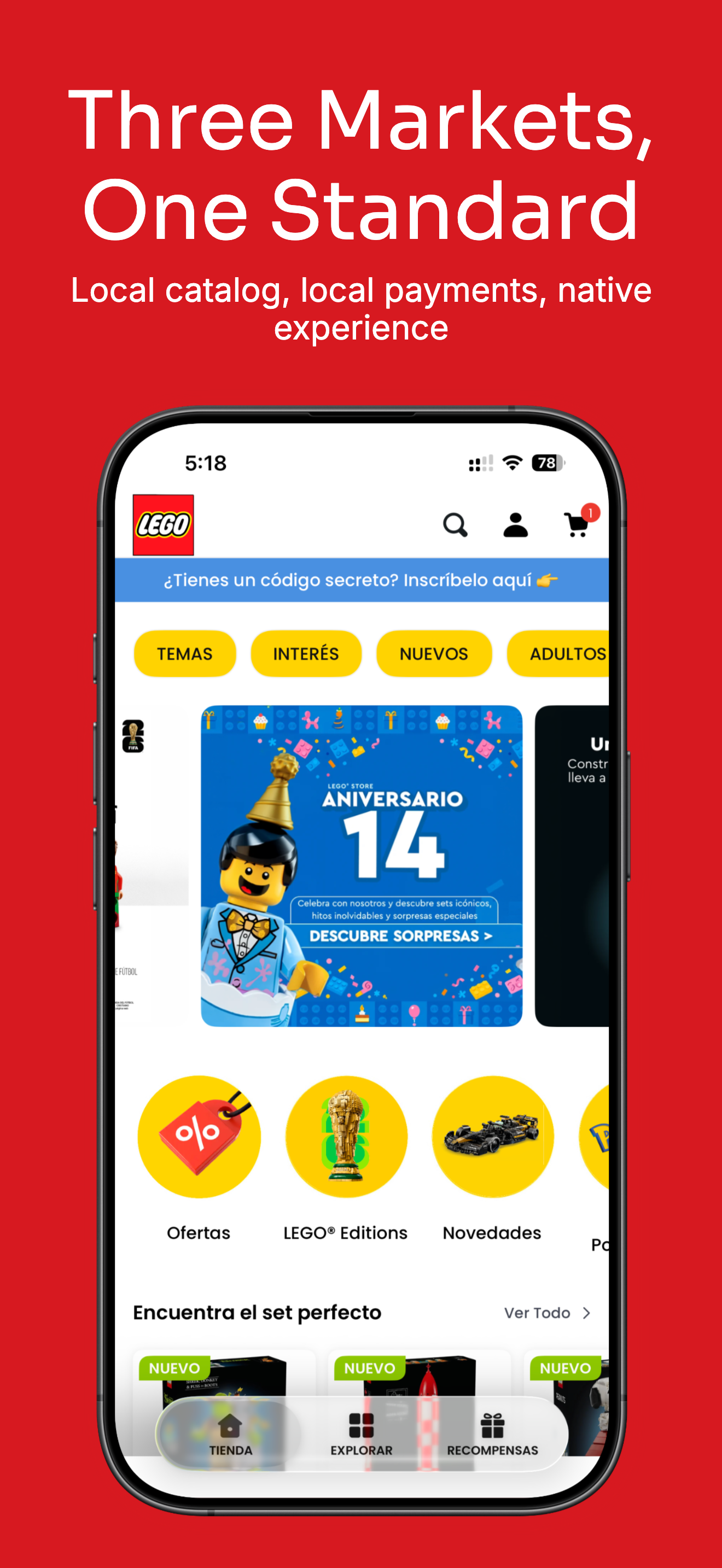 Three Markets, One Standard - LEGO Colombia app home