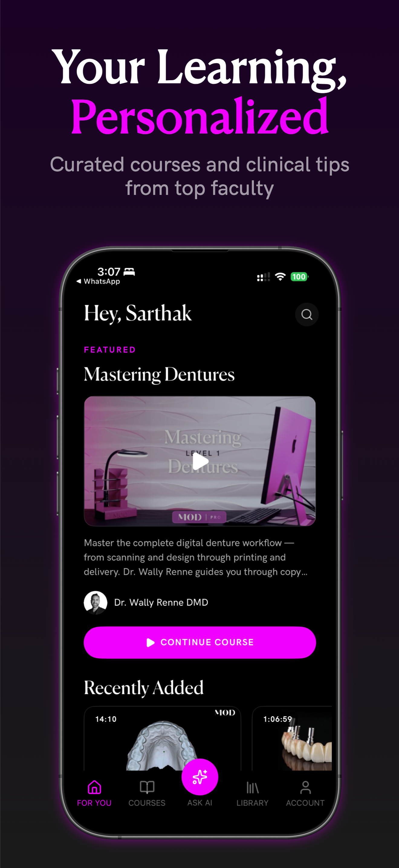 MOD app personalized home feed